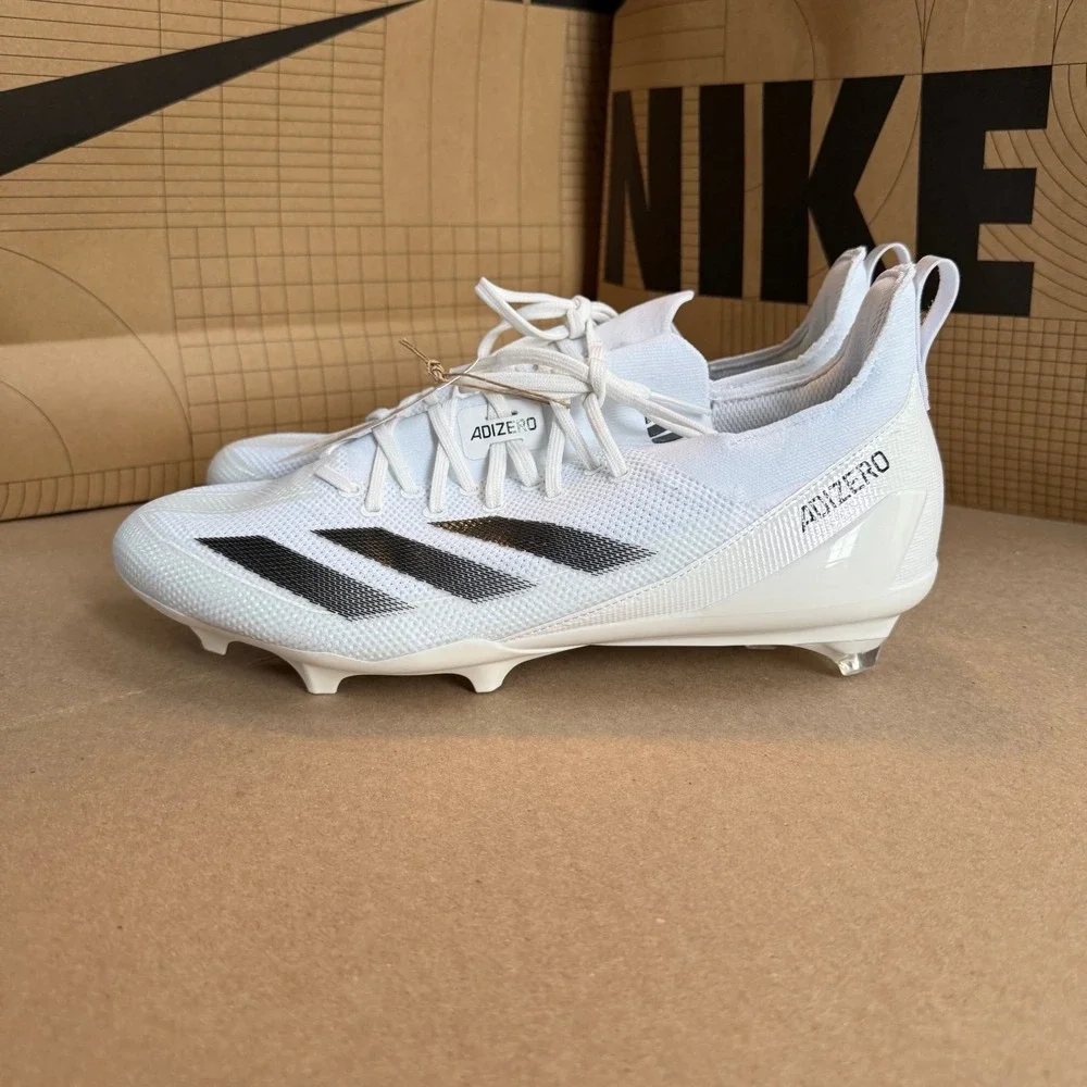 Adidas ADIZERO ELECTRIC+ FOOTBALL CLEATS White/Black Mens Size‎ 12 IH7451 NEW